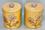 Two Blue Magic Metal Crocker Tins