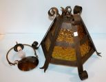 Metal and Glass Hanging Light