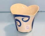 Gail Pittman Blue Swirl Design Vase