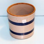 Crock with Two Blue Stripes
