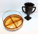 Amethyst Loving Cup & Amber Divided Dish