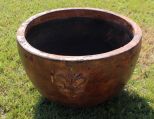 Terra Cotta Planter with Flur de Lis Design