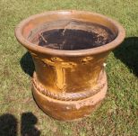 Terra Cotta Planter with Cross Design