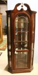 Lighted Corner Cabinet with Bevelled Glass