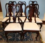 Set of Eight Mahogany Queen Anne Style Dining Chairs