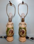 Pair Vintage Luster Lamps