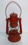 Antique Metal Red Railroad Lantern
