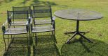 Wrought Iron Patio Table and Four Chairs