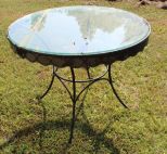 Black Wrought Iron Glass Top Table