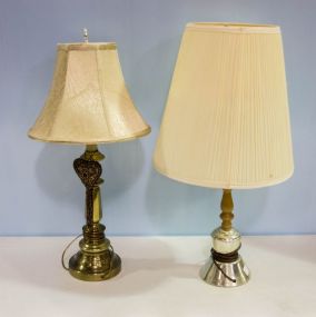 Two Brass Table Lamps