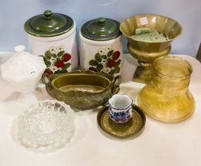 Canisters, Glass Bell, Candy Dish, Ashtray, Two Planters