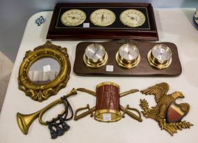 Two Barometers, Mirror, Metal Eagle, Horn and Drums