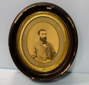 Oval Victorian Print of Gentleman