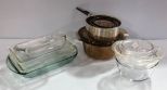 Pyrex Bowls, Casseroles, Strainer, and Mixing Bowls