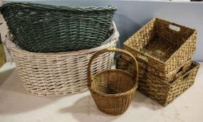 Two Clothes Baskets and Other Baskets