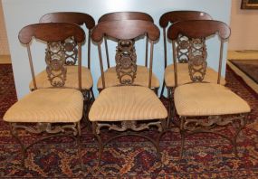 Set of Six Heavy Decorative Iron Chairs