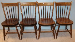 Set of Four Antique Stenciled Side Chairs