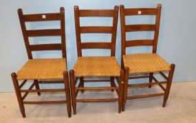 Three Maple with Rush Seat Side Chairs