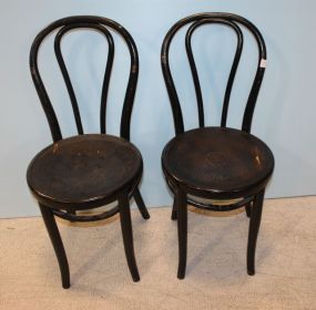 Two Vintage Black Ice Cream Style Chairs