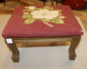 Footstool with Needlepoint Top