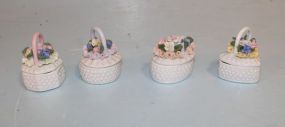Four Small Porcelain Ring Boxes