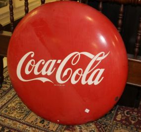 Large Round Vintage Coca-Cola Metal Sign