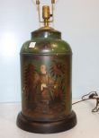 Oriental Hand Painted Tin Lamp