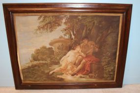 Large Oil on Canvas of Greek Garden