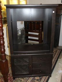 Contemporary Painted Black Small Entertainment Center