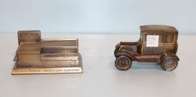 Vintage Brass Idaho Car/ Bank, Wichita Federal Bank