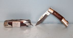 Two NRA Stainless Blade Pocket Knives with Faux Handles