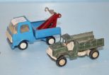 Vintage Japanese Tow Truck, Plastic Dump Truck