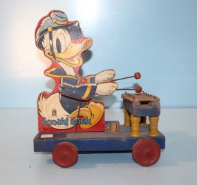Large Vintage Donald Duck Pull Toy