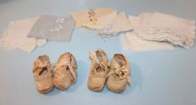 Vintage Handkerchiefs, Baby Shoes