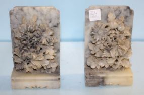 Pair Soapstone Bookends
