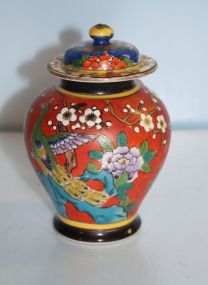Small Porcelain Oriental Design Ginger Jar