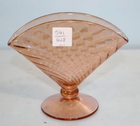 Pink Depression Glass Fan Vase
