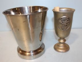 1957 Pegasus Pewter Goblet, Silverplate Bucket