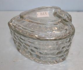 Glass Hear Shaped Covered Box