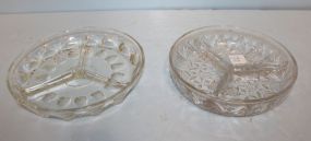 Two Divided Glass Dishes