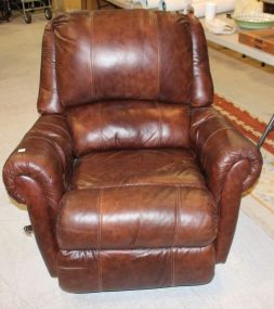 Brown Pleather Rocking Recliner