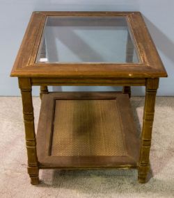 Glass Insert Lamp Table