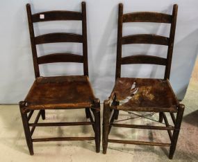 Pair of Early Ladder Back Chairs