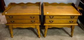 Pair of Maple Two Drawer Talbes