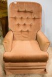 Pink Upholstered Rocking Chair