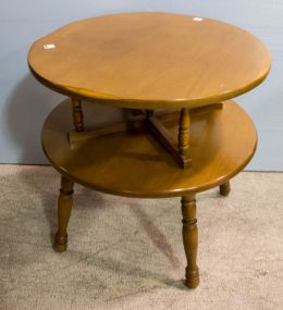 Round Maple Lamp Table