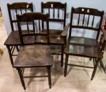 Set of Four Walnut Chairs