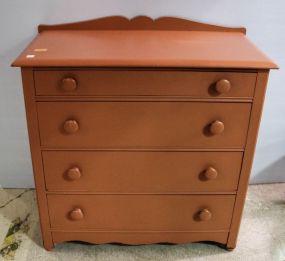 Salmon Painted Four Drawer Chest