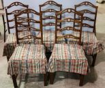 Five Mahogany Ladder Back Chairs