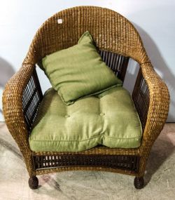 Wicker and Cane Arm Chair